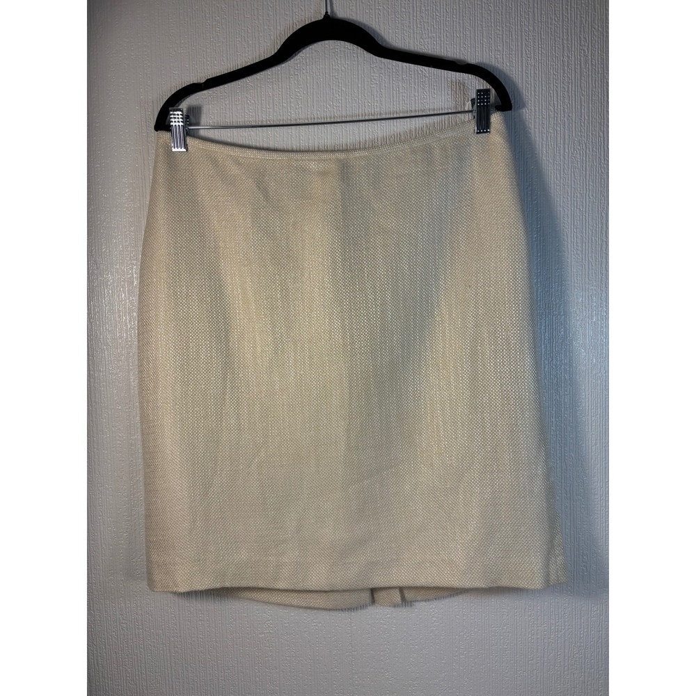 Anne Klein Pencil Skirt Cream Shimmer Size 10